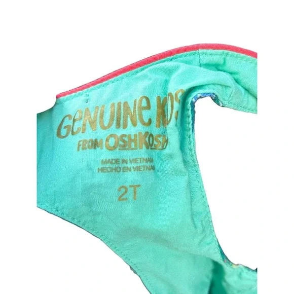 Wizard of Oz Dress Genuine Kids OshKosh Girls Size 2T Sleeveless Teal Novelty - Picture 4 of 4